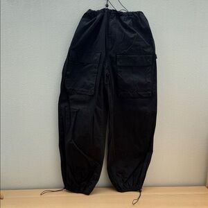 MM6 Maison Margiela Black Cargo Pants Drawstring Utility Trousers Size 6